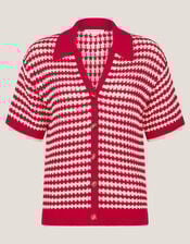 Cally Stripe Collar Jumper, Red (RED), large