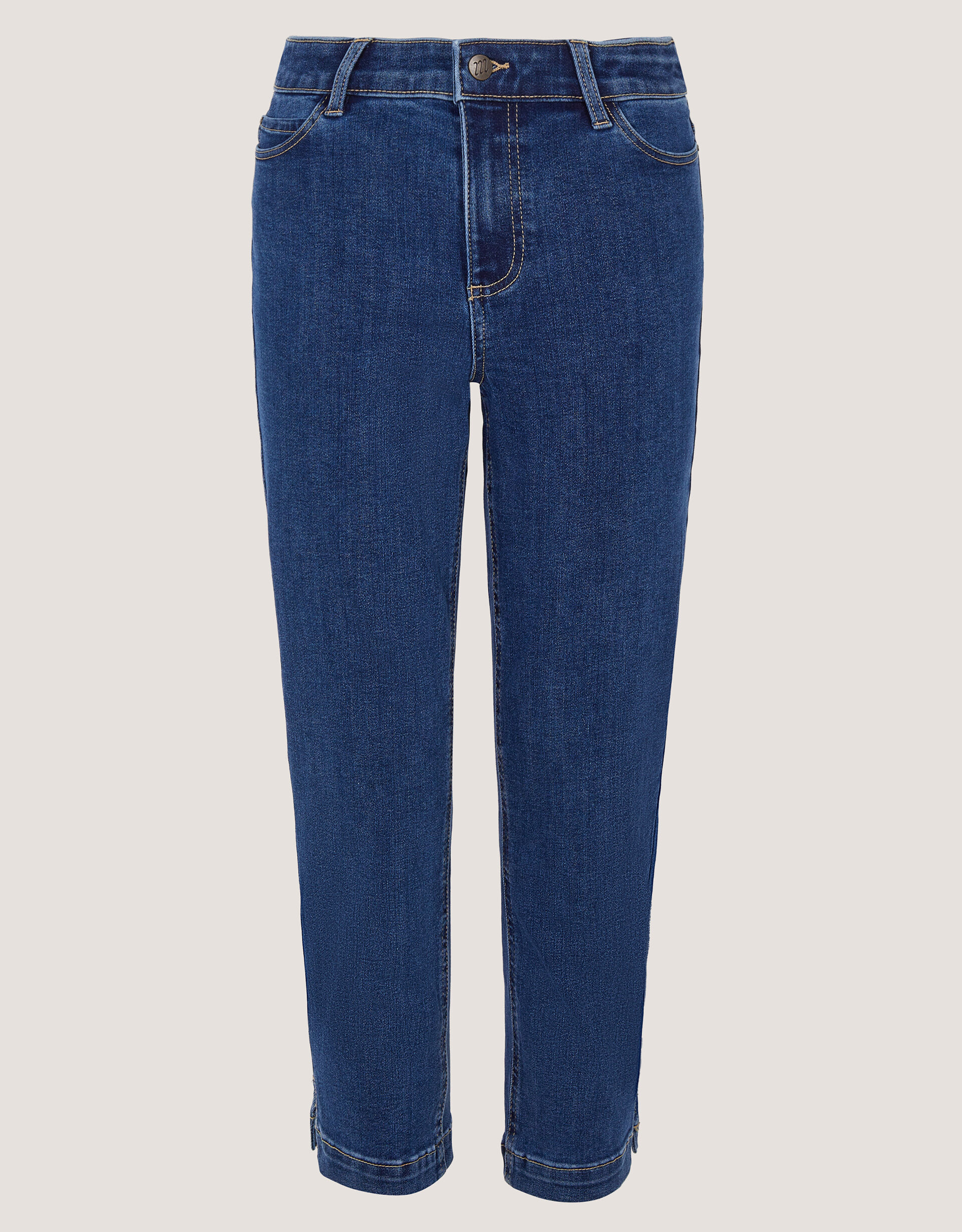 Idabella Slim Cropped Jeans, Blue (MID AUTHENTIC BLUE), large