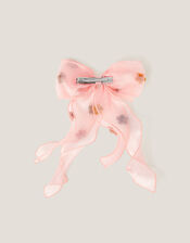 Flower Organza Bow Hair Clip, , large