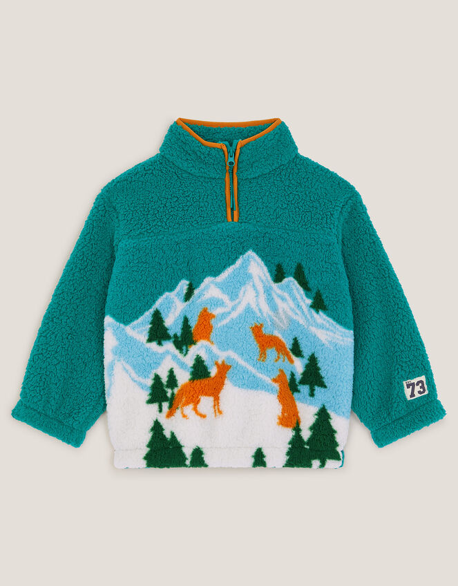 Snow Mountain Zip Sweatshirt, Green (GREEN), large