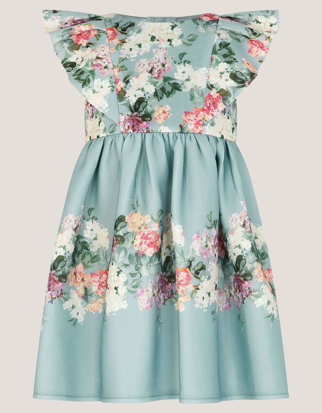 Baby Cassie Floral Print Ruffle Dress, Green (SAGE), large