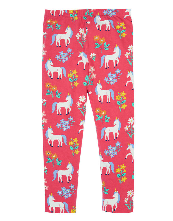 Frugi Libby Printed Leggings, DARK PINK, large