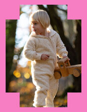 Little Green Radicals Sherpa Snug As A Bug Suit, Cream (CREAM), large