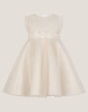 Baby Principesa Appliqu&eacute; Rose Sparkle Dress, Gold (GOLD), large