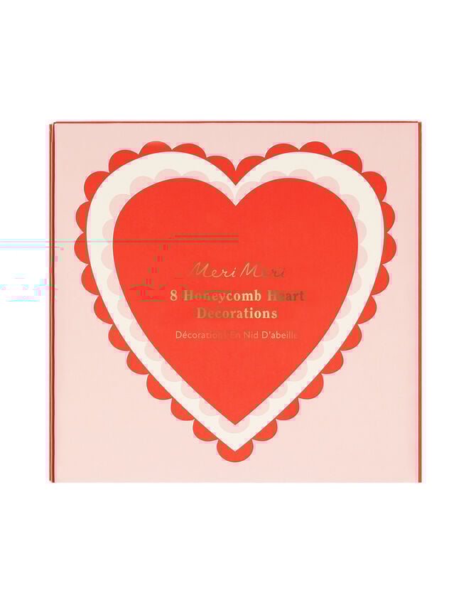 Meri Meri 3-Pack Honeycomb Heart Decorations, , large