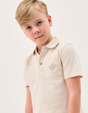 Palm Jersey Polo Shirt & Shorts Set, Natural (STONE), large