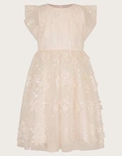 Penny Iridescent 3D Floral Dress, Pink (PALE PINK), large