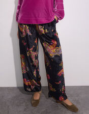 East Lucille Wide Leg Velvet Trousers, Black (BLACK), large