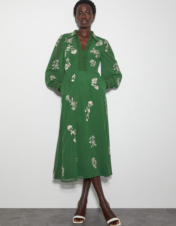 Erica Shirt Dress, Green (GREEN), large