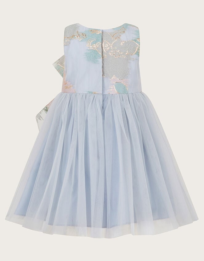 Baby Bennie Bow Jacquard Dress, Blue (BLUE), large