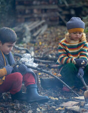 Little Green Radicals Rainbow Stripe Jumper, Multi (MULTI), large