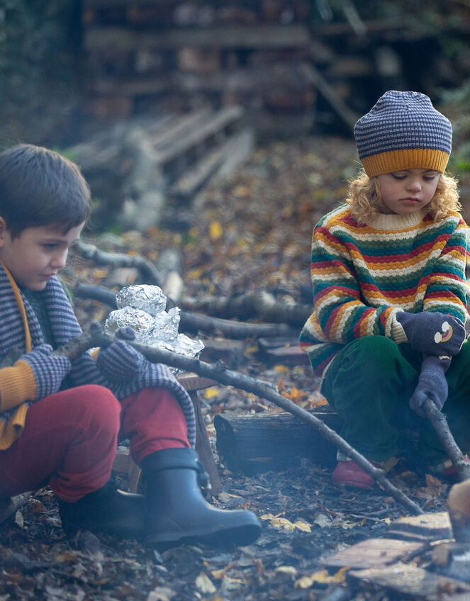 Little Green Radicals Rainbow Stripe Jumper, Multi (MULTI), large