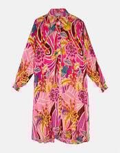 Piti Cuiti Floral Print Shirt Dress, Pink (PINK), large