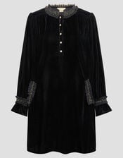 Beatrix Velvet Mini Dress, Black (BLACK), large