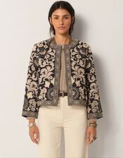 Maison Hotel Balani Ornate Print Jacket, Black (BLACK), large