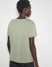 Tawn Twist Front Jersey T-Shirt, Green (KHAKI), large