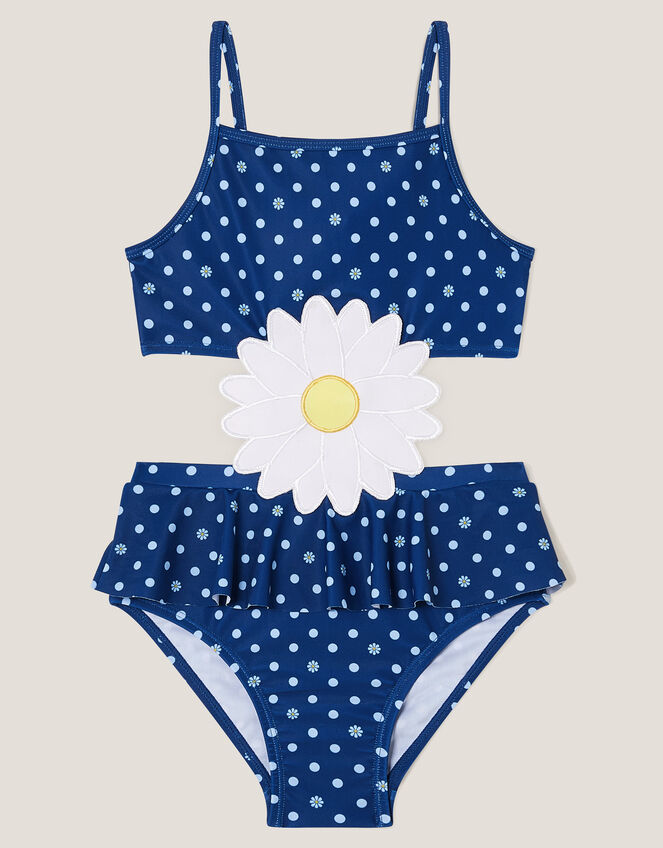Amalfi Daisy Polka Dot Swimsuit, Blue (BLUE), large