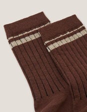 Sparkle Ribbed Socks, Brown (CHOCOLATE), large