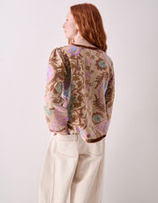 East Calla Floral Embroidered Jacket, Camel (BEIGE), large