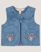 Monsoon x My Little Pony Chambray Quilted Waistcoat, Blue (BLUE), large