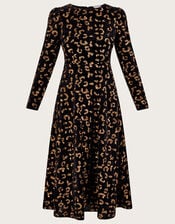 Arwen Animal Sequin Dress, Black (BLACK), large