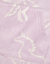 Fleece Unicorn Print Blanket Hoodie, Pink (PINK), large