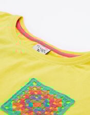 Frugi Crochet Pocket T-Shirt, Yellow (YELLOW), large