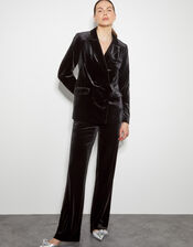 Valery Velvet Double Breasted Jacket , Black (BLACK), large