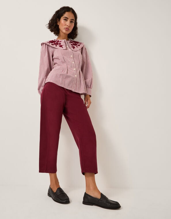 Leah Barrel Jeans, Red (BURGUNDY), large