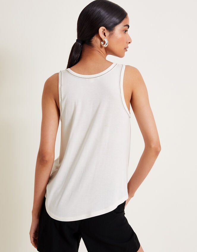 Jess Jersey Cami Top, Ivory (IVORY), large