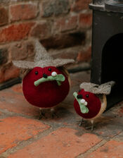 Fiona Walker Small Felt Mistletoe Robin Christmas Decoration, , large