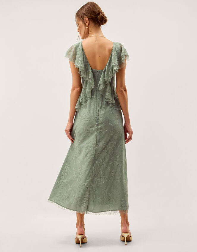 Alda Ruffle Lace Midi Dress, Green (SAGE), large