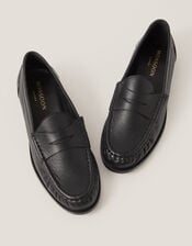 Grace Leather Loafers, Black (BLACK), large