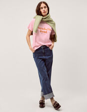 Portobello Road Slogan T-Shirt, Pink (PINK), large