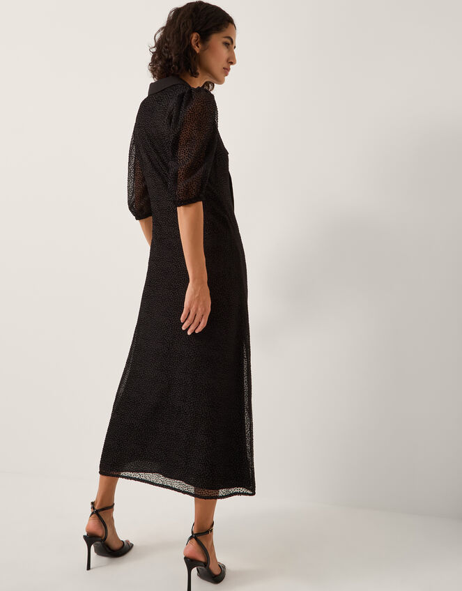 Mae Devore Midi Dress, Black (BLACK), large