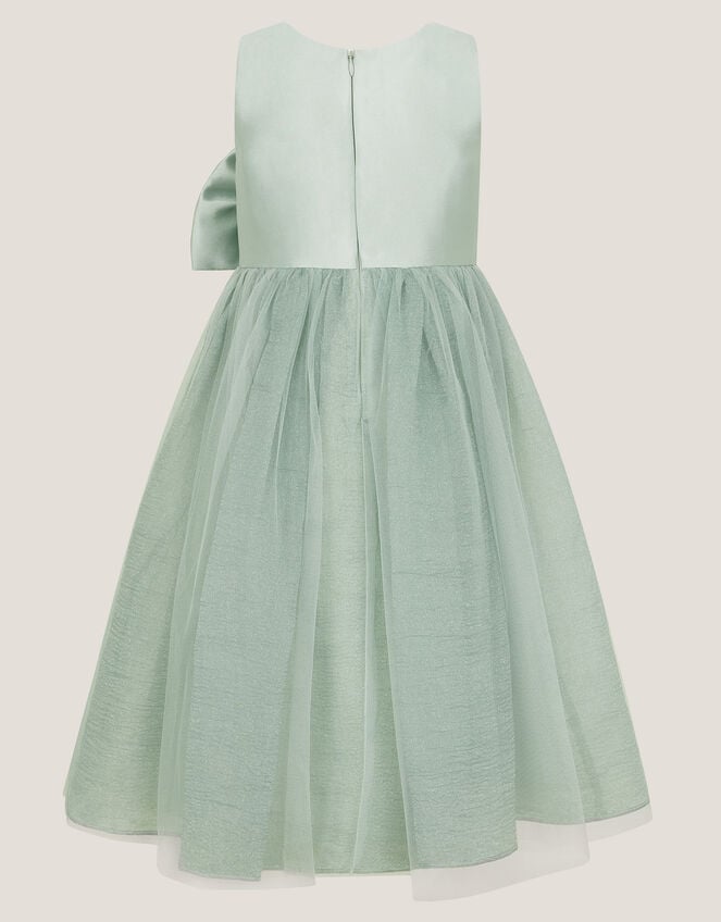 Waterfall Bow Tulle Dress , Green (SAGE), large