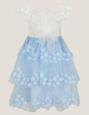 Rebecca Appliqu&eacute; Scallop Tiered Party Dress, Blue (BLUE), large