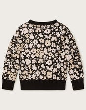 Floral Jersey Jumper, Black (BLACK), large