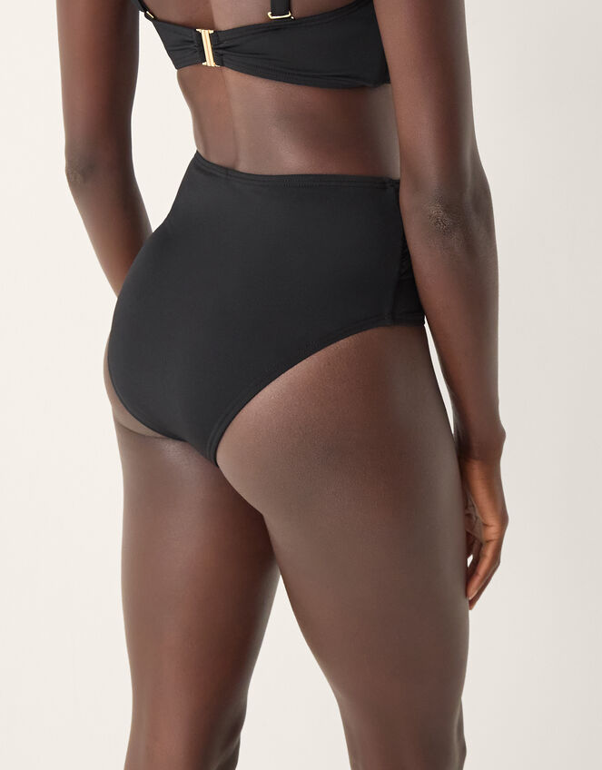 Cindy Molten Detail High Waist Bikini Bottom, Black (BLACK), large