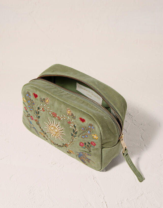 Elizabeth Scarlett Earth Goddess Velvet Make Up Bag, , large