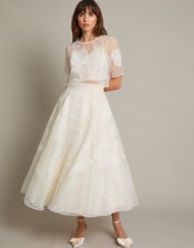 Rosie Lace Floral Bridal Top, Ivory (IVORY), large