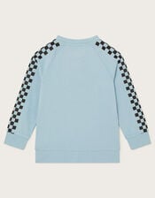 Neon Smile Graphic Long Sleeve Top, Blue (BLUE), large