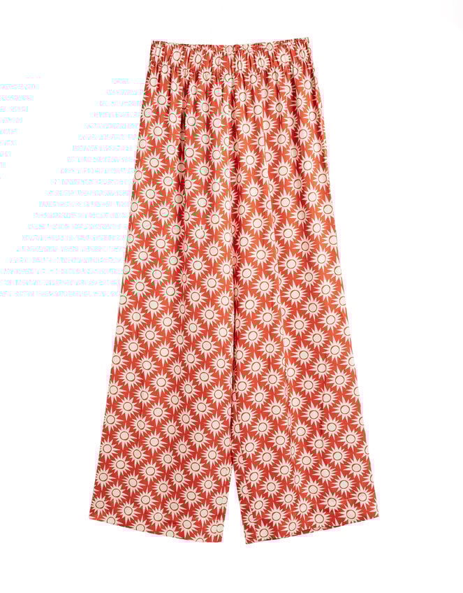 Chinti & Parker Sun Print Wide Leg Trousers, RED BRICK, large