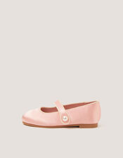 Pearl Strap Satin Walker Shoes, Pink (PINK), large