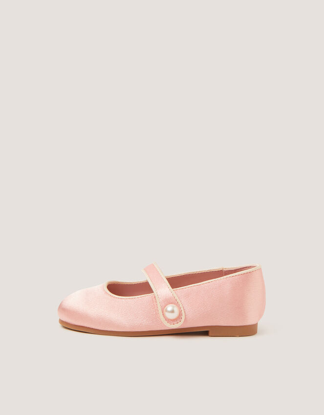 Pearl Strap Satin Walker Shoes, Pink (PINK), large