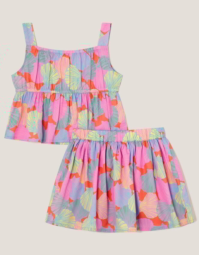 Shell Print Top & Skirt Set, Multi (MULTI), large