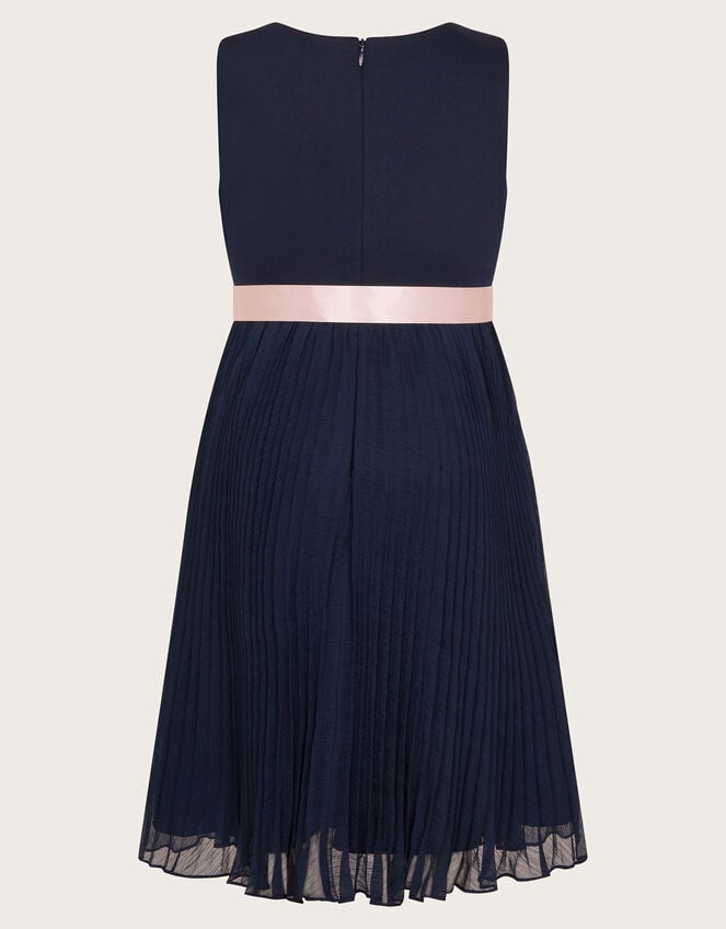 Sally Scuba Pleated Dress, Blue (NAVY), large