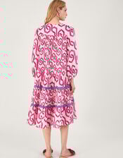 Geometric Print Kaftan Dress, Pink (PINK), large