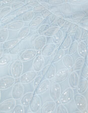 Ahanna Flutter Sleeve Sequin Party Dress, Blue (PALE BLUE), large