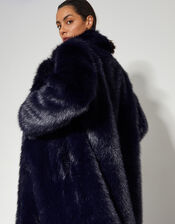 Camille Faux Fur Coat, Blue (MIDNIGHT), large